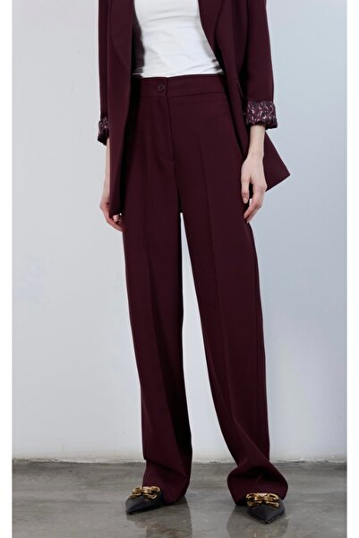 By Hanife Beyazateş KADIN DOUBLE ATLAS KUMAŞ PALAZZO PAÇA PANTOLON