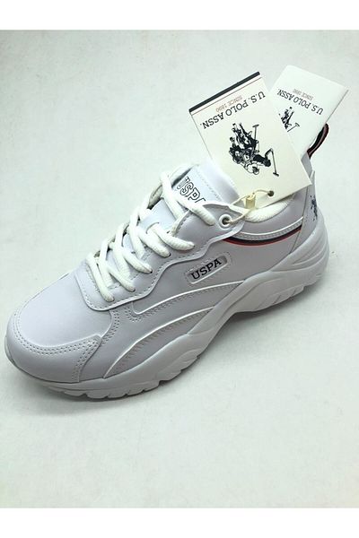 U.S. Polo Assn. U.S. Polo Assn. Tracey 3Fx High Sole White Unisex Sports Shoes Walking Shoes