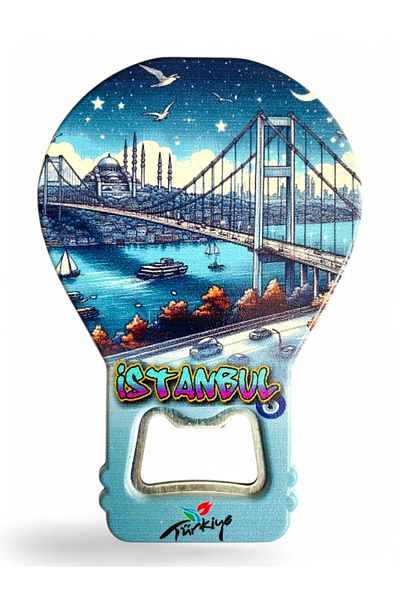 GALATA GIFT Decorative Soda Soda Open Istanbul Themed - Balloon Shaped Magnet Clearly