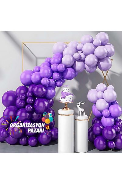 Organizasyon Pazarı Macaron Lilac-Purple-Lilac 60 Pieces Balloon Chain Set
