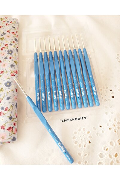 ilmekhobievi Tığ Tulip 1.75mm (2  no) ,Yumuşak Saplı Mavi Renk (1 adet)