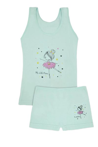 diamondstar Girl 3/12 Years Mixed Patterned Tank Top and Boxer Set