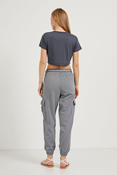 Arma Life Women's Tight Summer Crew Neck Smoked Crop T-Shirt