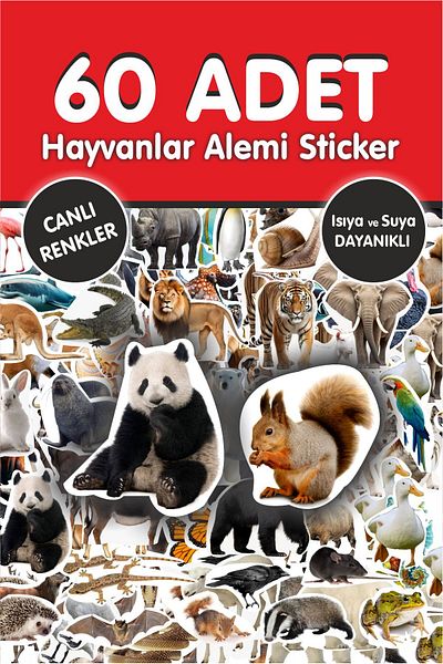 Piksel Grafik Animal Kingdom 60 Piece Sticker Set - Pen, Laptop Notebook Water Bottle Sticker