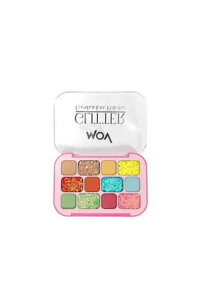 MOV 12 Pieces Glitter Eyeshadow Palette - No:01