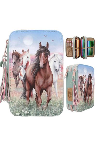 Top Model Hoof Clatter 3-Zipper Pencil Case