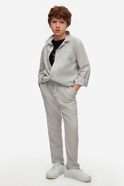 NK 08-14 Years Boy Gray Pants Shirt Suit - Gray