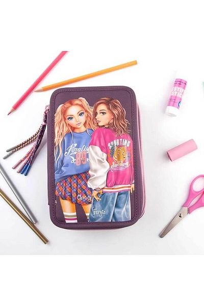 Top Model Pencil Case Equipped With 3 College Zippers