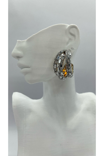 Kahkül shop Parıltılı Kalın Halka Küpe