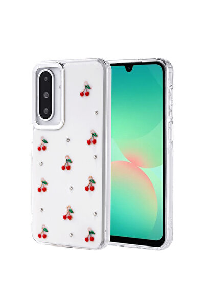 m.tk moveteck Samsung Galaxy A17 Kılıf Fiyonk Desenli Şeffaf Simli Darbeye Ka...