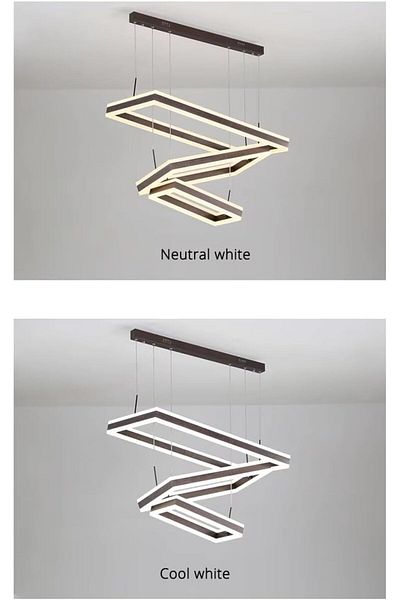 A F N LIGHTING AFN Minimalist Black Square Pendant Chandelier LED Ceiling Lights for Living Room Kitchen Chandelier
