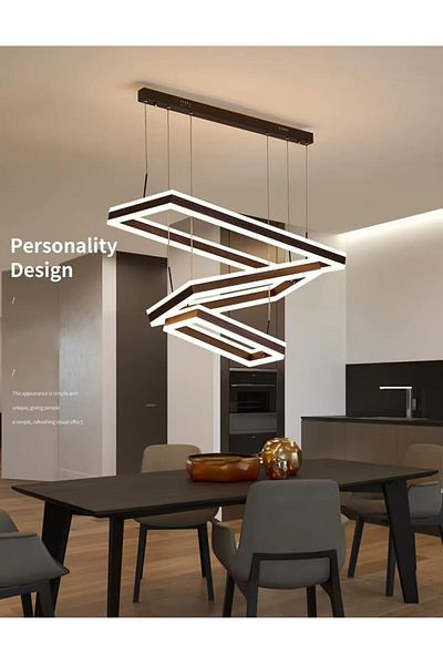 A F N LIGHTING AFN Minimalist Black Square Pendant Chandelier LED Ceiling Lights for Living Room Kitchen Chandelier