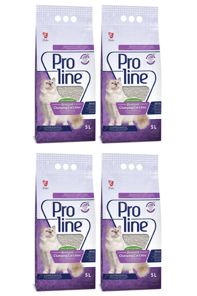 PROLİNEE Lavanta Kokulu Bentonit Kedi Kumu 5 Lt. x 4 Adet