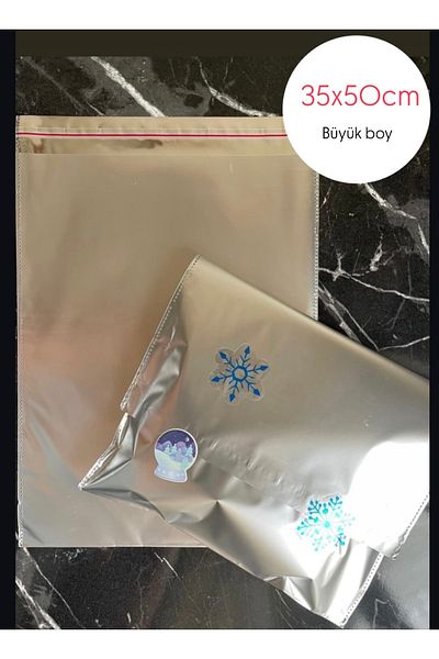 Hayal.kirtasiyesi Shiny Metalized Gift Package 35X50 cm 5 Pieces Valentine's Day Gift Package, Birthday New Year