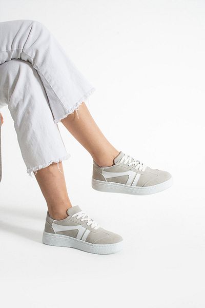 Getcho Pantofi sport Ugarte din piele intoarsa pentru dama, alb gheata