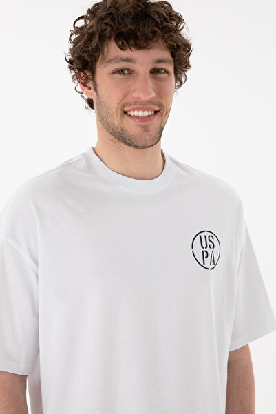 U.S. Polo Assn. Ανδρικό μπλουζάκι Oversize Crew Neck Λευκό 50305904-VR013