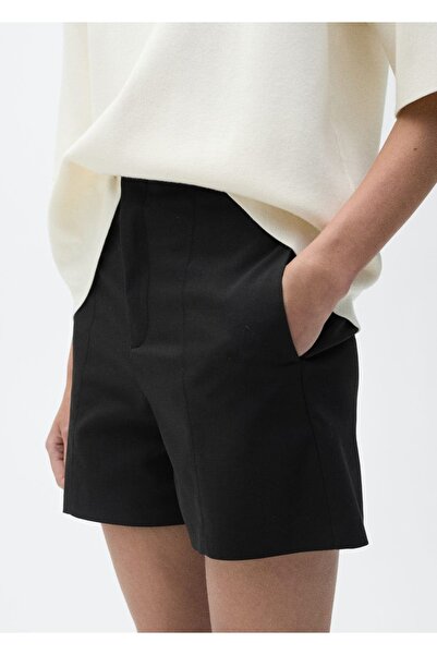 MANGO Woman Yüksek belli pamuklu şort