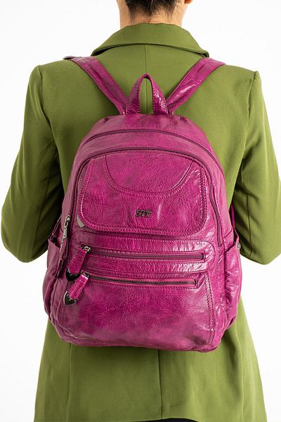 571 Collections Çanta Purple Faux Leather Backpack - Model 571-11-12G