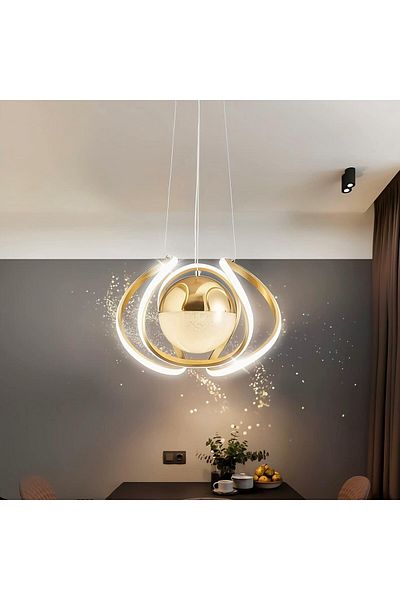 A F N LIGHTING AFN LIGHTINGS Modern 3-Color LED Chandelier - Gold Pendant Light Fixture