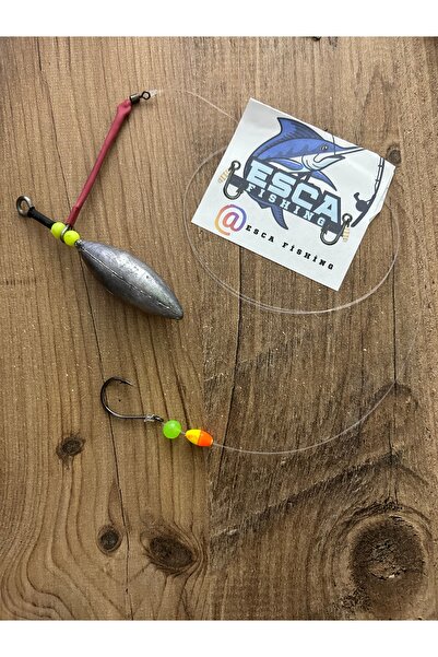 esca fishing 75 Gram Surf Kurşun FluoroCarbon Misina 0.45 Tek İğne Chinu Model Cipura Levrek Hazır Takım