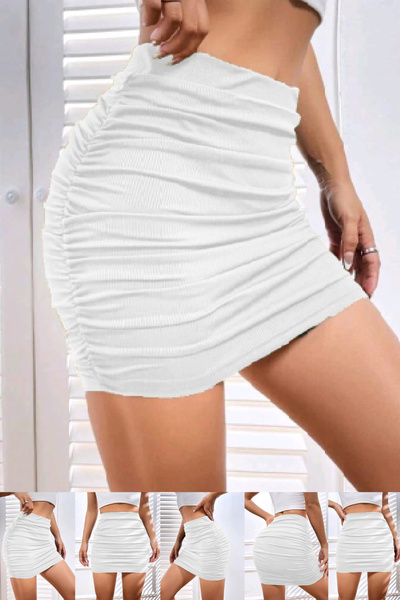 BENİMOLMALI Fusta mini, camisole din bumbac, fustă bodycon cu pliuri laterale...