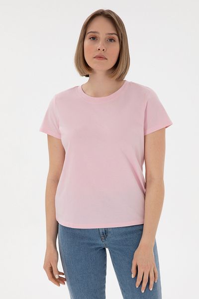 U.S. Polo Assn. Women's Light Pink Crew Neck Basic T-Shirt 50305879-Vr078