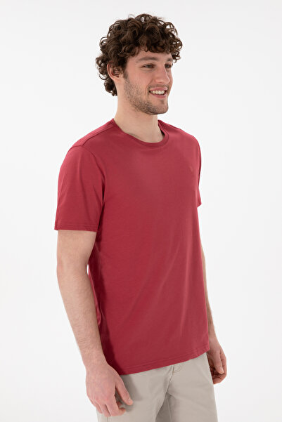 U.S. Polo Assn. Men's Regular Fit Crew Neck Cherry Basic T-Shirt 50305924-Vr223