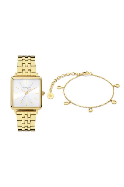 Violet Hamden Violet’s Gift Goldfarbenes Uhr Und 925 Sterling Silber Gold Plated Armband Vh90105
