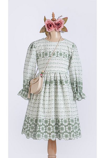 Pasur Bebe ROCHIE DE FATA CU MANECĂ LUNGĂ CU TEXTURA DE FLORI CU GEANT DE BRODAT