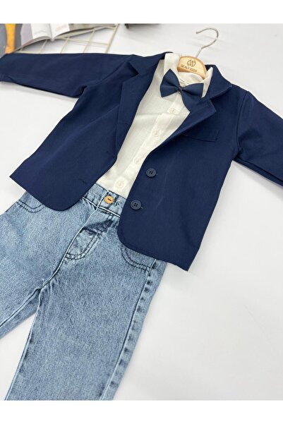 Mişsa Bebe Boy's Shirt Suit with Body Suit
