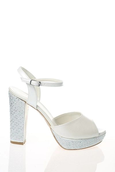 MFT AYAKKABI Single Strap Platform Heeled Stone Evening Dress Shoes