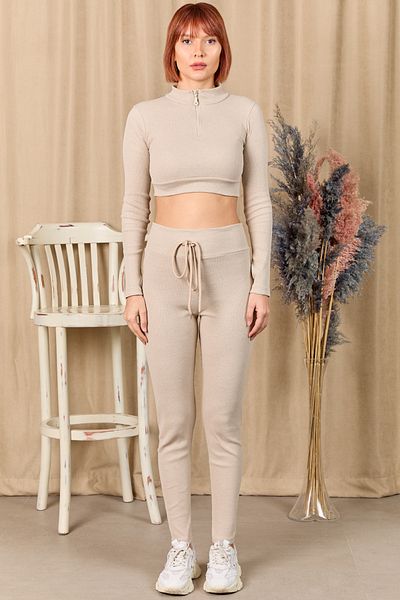 DPARİS Set dublu crop cu fermoar