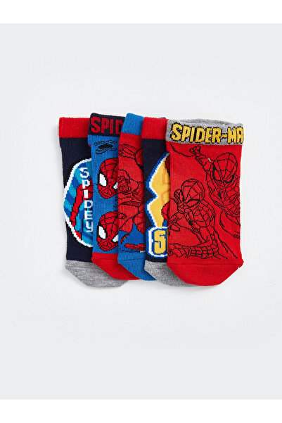 LC Waikiki LW - Spiderman Baskılı Erkek Çocuk Patik Çorap 5'li