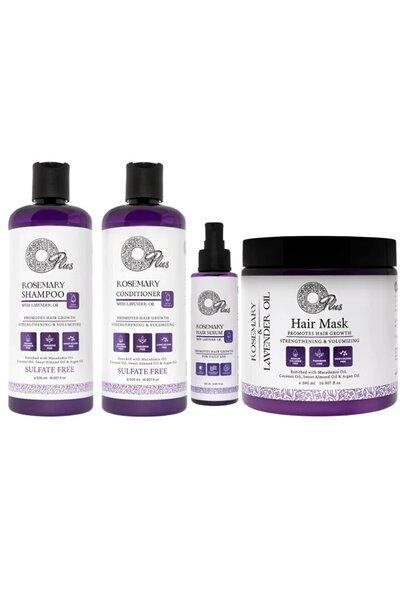 Oplus مجموعة اكليل الجبل وزيت الافندر مكونة من شامبو وبلسم  وماسك  وسيرم  لا ...