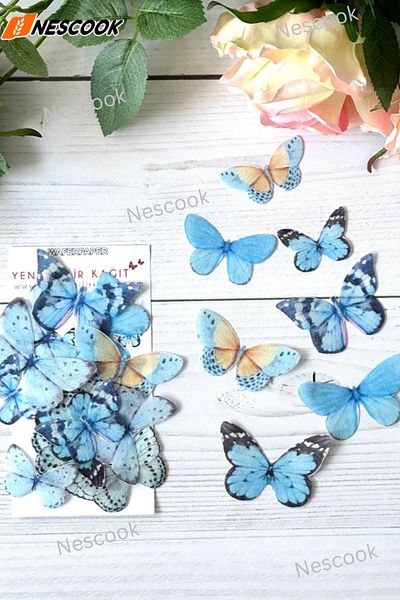 nescook Ready Cut Butterflies / Edible Butterfly /Paper Wafer Paper / 21 Pieces