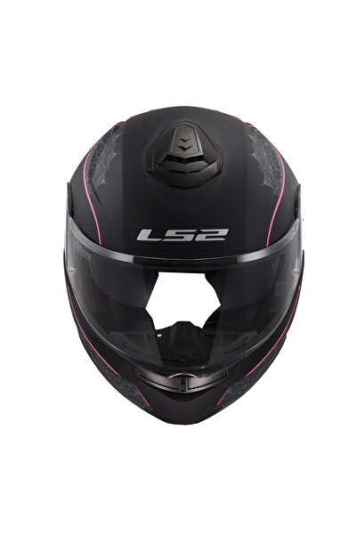 LS2 STROBE 2 ÇENE AÇILIR KASK LUX MAT SİYAH-PEMBE