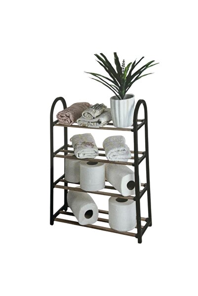 İpek 4 Katlı 1.sınıf Süper Kalite Siyah Ahşap Ayakkabılık