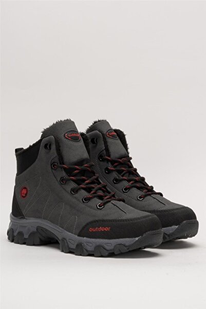 Liger Soğuk Geçirmez Unisex Uzun Outdoor Trekking Bot Ayakkabı Gri