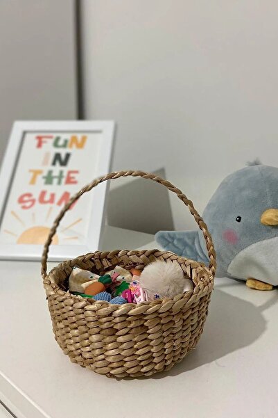 MİEN HOME Çok Amaçlı Mini Kulplu Hasır Sepet