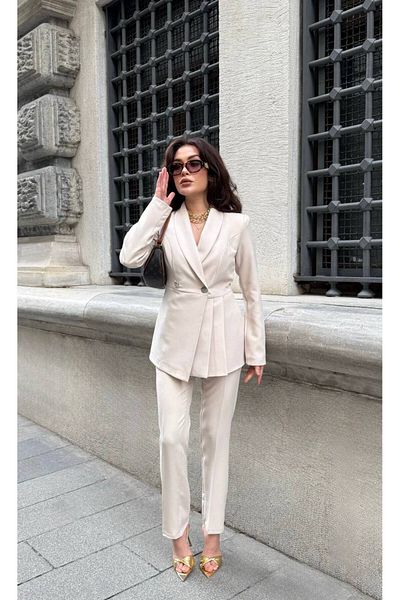 STMT BUTİK Women S Blazer Jacket & Pants Set - Reflect Your Style with Stylish Details