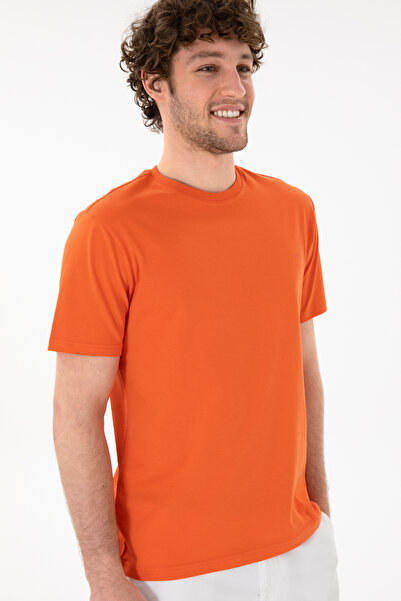 U.S. Polo Assn. Men's Regular Fit Crew Neck Pomegranate Flower Basic T-Shirt 50305928-Vr039