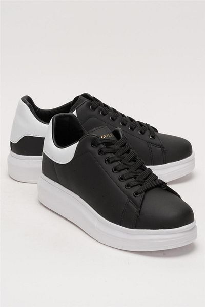 Liger Unisex Ψηλή σόλα Casual Sports Sneaker Παπούτσια ΜΑΥΡΟ-ΛΕΥΚΟ