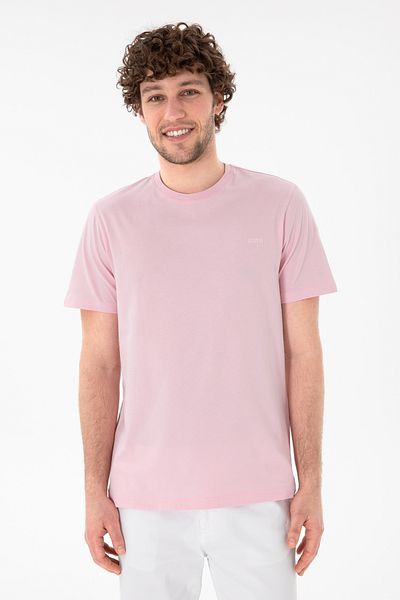 U.S. Polo Assn. Men's Regular Fit Crew Neck Light Pink Basic T-Shirt 50305928-Vr078