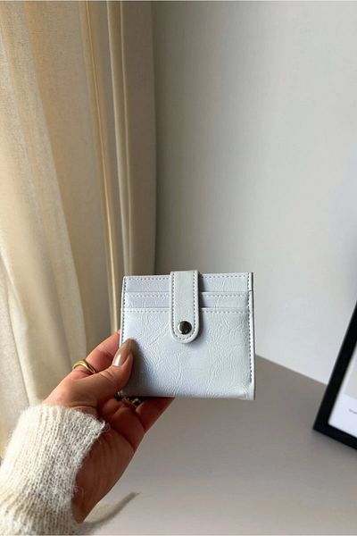 Yuka Atelier Shiny Faux Leather Wallet with Card Holder Detail