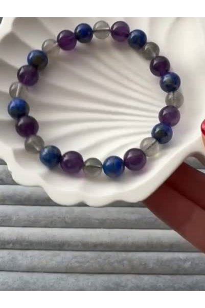 STORE ZARMAN Amethyst- Labradorite- Lapis Lazuli Natural Stone Bracelet