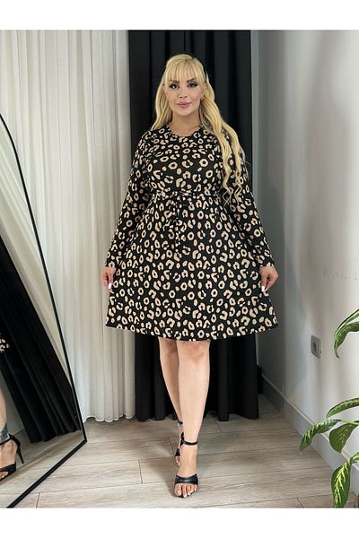 MODA ΓΥΝΑΙΚΕΙΟ ΦΟΡΕΜΑ ΜΕΓΕΘΟΣ ΜΕ ΚΡΕΠ ΜΕ ΛΕΠΤΟΜΕΡΗ ΕΛΑΣΤΙΚΟ ΚΡΕΠ
