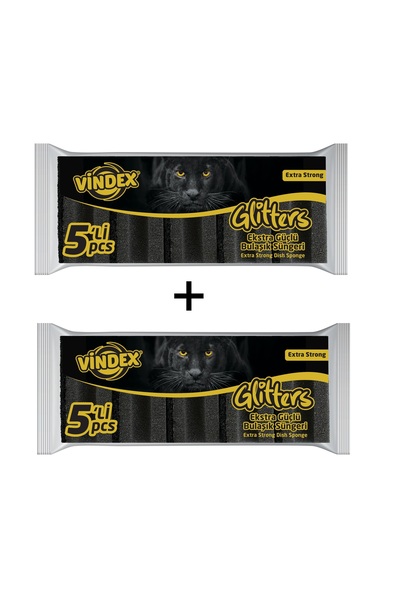 Vindex جليترز اسفنجة سوداء اكسترا 5 قطع