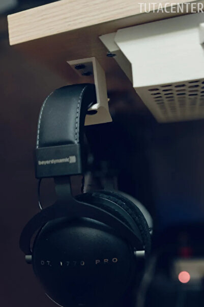 TUTACENTER Masa Altı Kulaklık Asma Aparatı, Bilgisayar Kulaklığı Askı Aparatı, Gizli Kulaklık Askısı