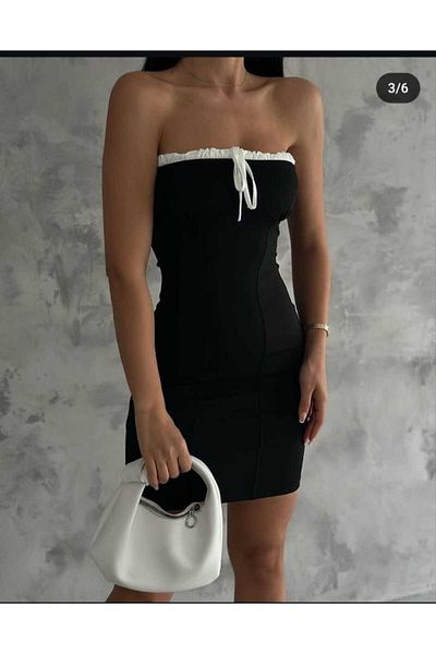 Butik Merrline Lacing Detail Black Dress