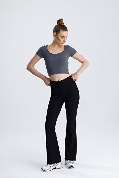 FV Дамски клин с висока талия и оребрена форма, с разкроена талия